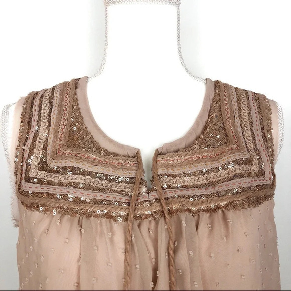 Anthropologie A Common Thread | Blush Sequin Top - Picture 2 of 7